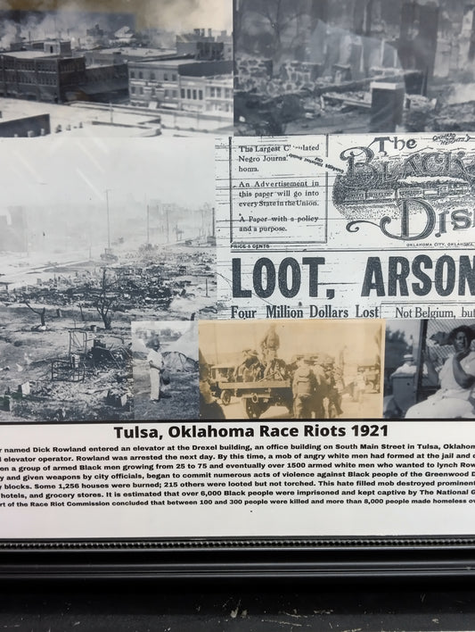 Framed We Shall Never Forget/ Tulsa Race Riot poster.