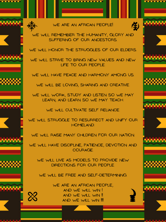 Afrikan People's Pledge (Framed)